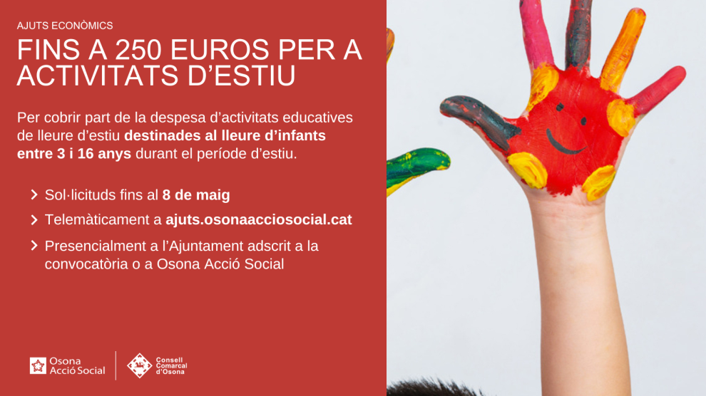 Ajuts per a activitats d'estiu per a infants i joves de 3 a 16 anys
